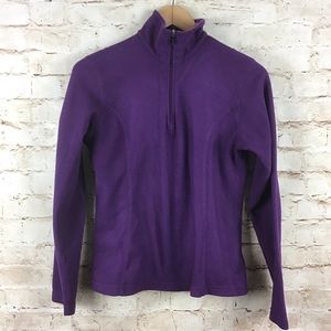 Lands End Purple Zip Mock Neck Sweatshirt Top XS